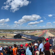A panorama of the Circuit of the Americas track from the Turn 9 grandstand.